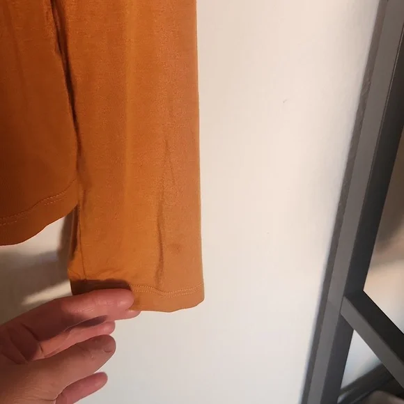 Renggli Mockneck Long Sleeve Shirt Ochre Orange Size Large - Picture 11 of 11